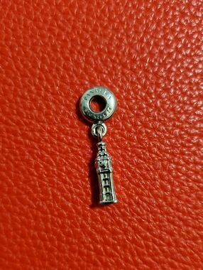 Pandora 925 Sterli G Silver Big Ben Tower Dangle Charm on Ring